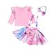 TAIAOJING Girls Dress Princess Kids Sleeve Short Grenadine Joint Baby Layered Tiered Teen A-Line Dresses Clothes Outfit