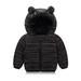 Sales! ZCFZJW Winter Warm Down Coats with Cute Ear Hoodie for Kids Baby Boy Girls Super Thick Padded Puffer Jacket Lightweight Zip Up Hooded Coat Outwear(Black 6-12 Months)
