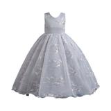 URMAGIC 3-13T Girls Sleeveless Floral Bridesmaid Wedding Maxi Dress Kids Princess Pageant Lace Prom Ball Gown Dresses