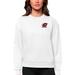 Women's Antigua White Central Michigan Chippewas Logo Victory Crewneck Pullover Sweatshirt