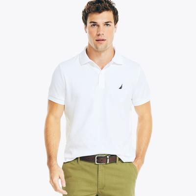Nautica Men's Slim Fit Deck Polo Bright White, S
