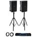 (2) Mackie Thump212 12 1400w Powered DJ PA Speakers+Stands+Cables+Bag Thump 212