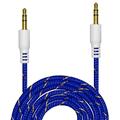 3 x Premium 3.5mm Nylon Tangle Free Auxiliary Aux 3 Feet Male to Male Stereo Audio Cable for Headphones iPods iPhones iPads Home / Car Stereos and More - Blue