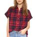 Madewell Tops | Madewell Central Plaid Button Shirt | Color: Blue/Red | Size: M
