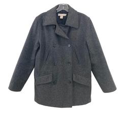 J. Crew Jackets & Coats | J Crew Wool Rayon Blend Pea Coat Women’s Size S Gray Double Breasted Pockets | Color: Gray | Size: S