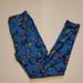 Lularoe Pants & Jumpsuits | Nwot Lularoe Blue Floral Leggings Women’s One Size Os Fits Most New Without Tags | Color: Blue | Size: One Size Fits Most