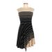 R&K Originals Casual Dress - Mini: Black Stripes Dresses - Women's Size Small