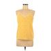 Nine West Sleeveless Blouse: Yellow Tops - Women's Size Medium