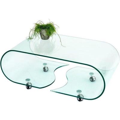 Couchtisch PAROLI, transparent (klarglas), B:90cm H:38cm T:50cm, Tische, auf Rollen Image