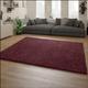 Paco Home - Tapis Shaggy Tapis Salon Shaggy Poil Long Moderne Monochrome Rouge Bordeaux 140x200 cm