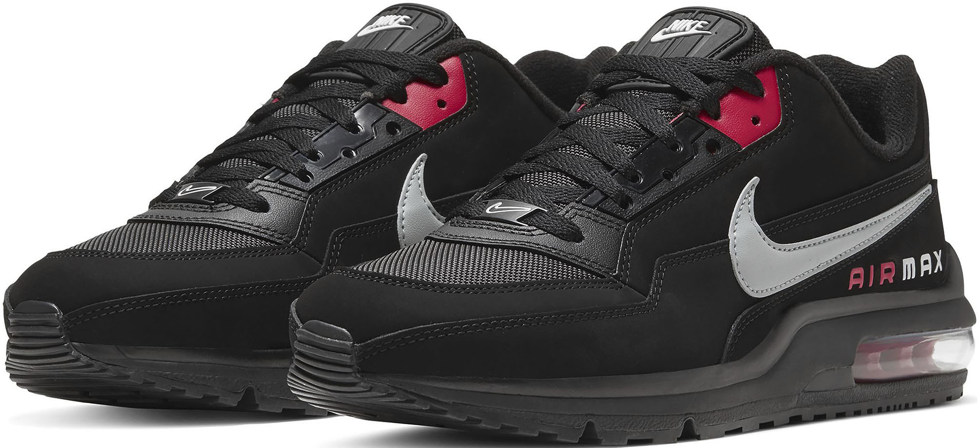 Sneaker NIKE SPORTSWEAR "Nike Air Max LTD 3", Herren, Gr. 42, schwarz, lt, smoke, grau, university, rot, Leder, Synthetik, Schuhe Sneaker