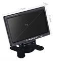 Moniteur de Voiture TFT LCD CCD HD Numérique 16:9 7 Pouces Écran 1024x600 Entrée Vidéo 2 Voies