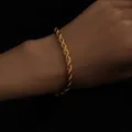 MEYRROYU – bracelet torsadé en acier inoxydable couleur or chaîne à corde tendance pour femmes et