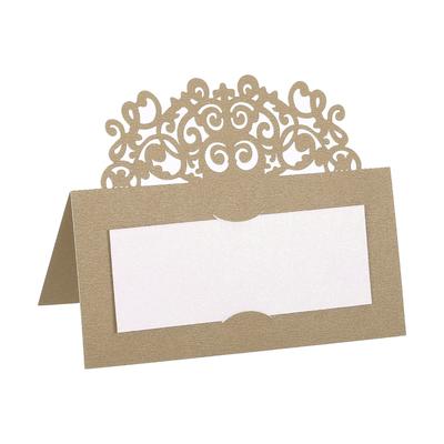 Table Name Place Cards,50Pcs Hollow Lace Design Seat Blank Card, Light Gold Tone - Light Gold Tone