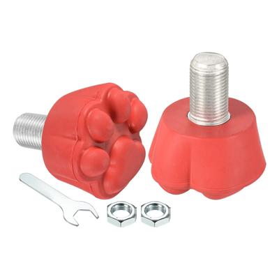 Roller Skate Toe Stops Rubber Brake Stoppers Block with Bolts Cat Claw, Red