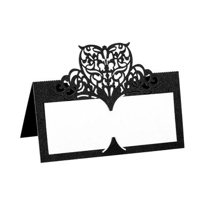 Table Name Place Cards,25Pcs Hollow Butterfly Cut Design Seat Blank Card, Black