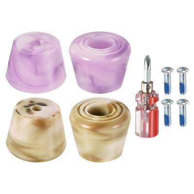 Roller Skate Toe Stops with Screwdriver Brake Stoppers Block, Mixed Color 2 Pair - Mixed Brown White, Mixed Purple White