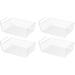 4 Pack White Under Shelf Wire Basket Hanging Storage Baskets Under Cabinet Add-on Storage Racks Slide-in Baskets Organizer for Kitchen Pantry Desk Bookshelf