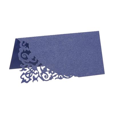 Table Name Place Cards,50Pcs Favor Decor Hollow Design Seat Blank Card, Blue