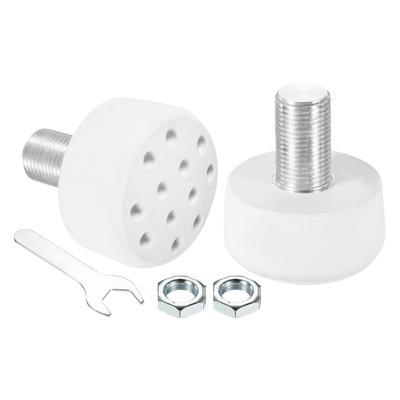 Roller Skate Toe Stops with Bolts Rubber Brake Stoppers Block with Holes, White