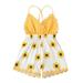 TUOBARR Toddler Kids Girl Vest Backless Sunflower Printed Romper Clothes Sunsuit Outfits White (6Months-5Years)