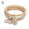 Kayannuo Christmas Clearance Multilayer Bracelets - 3PCS Gold/Silver/Rose Gold Corn Chain Bracelet For Women Heart Shaped Stretch Bracelet