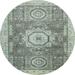 Ahgly Company Indoor Round Abstract Hazel Green Abstract Area Rugs 4 Round