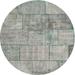 Ahgly Company Indoor Round Contemporary Sage Green Patchwork Area Rugs 3 Round