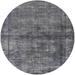 Ahgly Company Machine Washable Indoor Round Industrial Modern Gunmetal Gray Area Rugs 7 Round