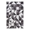 Ergode Kahula Geometric Triangle Mosaic 8x10 Area Rug - Black Gray and White