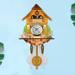 WEPRO Clock Cuckoo Clock Wooden Clock Wall Clock Retro Living Room Chime Alarm Clock