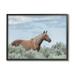 Stupell Industries Stallion Horse Among Bushes Clear Blue Sky Graphic Art Black Framed Art Print Wall Art Design by Lauri McFerrin