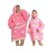 Thaisu Oversized Wearable Blanket Hoodie For Adult Kids - Big Hooded Sherpa Junior Sweatshirt