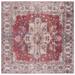 SAFAVIEH Tucson Camillo Traditional Machine Washable Area Rug 6 6 x 6 6 Square Red/Beige