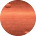 Ahgly Company Indoor Round Abstract Orange Red Abstract Area Rugs 3 Round