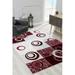 Rug Branch Modern Geometric Red Grey Indoor Area Rug - 6x9