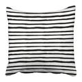 CMFUN Stripe with Handdrawn Shapes Hand Grungy Ink Doodles in Black and White Colors Drawn Pillow Case Cushion Cover 18x18 inch