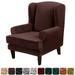 CJC Velvet Wingback Chair Sofa Slipcover 2 Pieces Plush Wing Chair Covers Arm Chair Cover Furniture Protector 10 Colors
