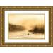 The Yellowstone Collection 24x17 Gold Ornate Wood Framed with Double Matting Museum Art Print Titled - Morning Steam on the Madison River Yellowstone National Park