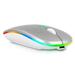 2.4GHz & Bluetooth Mouse Rechargeable Wireless Mouse for Allview Viva 1003G Bluetooth Wireless Mouse for Laptop / PC / Mac / Computer / Tablet / Android RGB LED Silver