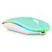 2.4GHz & Bluetooth Mouse Rechargeable Wireless Mouse for Xiaomi Redmi Note 9T Bluetooth Wireless Mouse for Laptop / PC / Mac / Computer / Tablet / Android RGB LED Teal