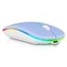 2.4GHz & Bluetooth Mouse Rechargeable Wireless Mouse for alcatel 1S (2021) Bluetooth Wireless Mouse for Laptop / PC / Mac / Computer / Tablet / Android RGB LED RGB LED Pure White