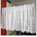 ZHH Floral Lace Light Filtering Half Kitchen Curtain Rod Pocket Voile Cafe Valance 59 x12 (150x30cm) White