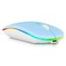 2.4GHz & Bluetooth Mouse Rechargeable Wireless Mouse for Realme X3 SuperZoom Bluetooth Wireless Mouse for Laptop / PC / Mac / Computer / Tablet / Android RGB LED Sky Blue
