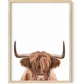 HAUS AND HUES Highland Cow Wall Art - Highland Cow Print and Bull Wall Art Cow Wall Decor Cow Pictures Wall Decor | Farmhouse Pictures Cow Print Black Animal Bull Pictures (Unframed 12x16)