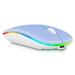 2.4GHz & Bluetooth Mouse Rechargeable Wireless Mouse for Oppo A36 Bluetooth Wireless Mouse for Laptop / PC / Mac / Computer / Tablet / Android RGB LED RGB LED Pure White