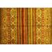 Brown/Yellow 84 x 60 x 0.35 in Area Rug - Foundry Select Abstract Machine Made Rectangle 5' x 7' Area Rug in Yellow/Brown /Wool | Wayfair