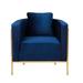Lounge Chair - Everly Quinn Caro Lounge Chair Velvet in Blue/Yellow | 27 H x 30 W x 33 D in | Wayfair 547A8ED932F840609853EFB226407B31