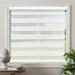 Biltek Cordless Zebra Window Blinds with Modern Design - Roller Shades w/ Dual Layers - Solid & Sheer Shades for Transparency / Privacy - Great for Home Office Kitchen Bathroom - White 23 W X 72 H