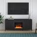 Everly Quinn Winfrey TV Stand for TVs up to 65" w/ Electric Fireplace Included Wood in Black | 25 H x 58 W x 15.75 D in | Wayfair